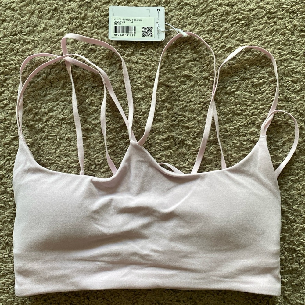 Lululemon Nulu Strappy Yoga Bra MEPK Pale Pink Size 4 New w/ Tag